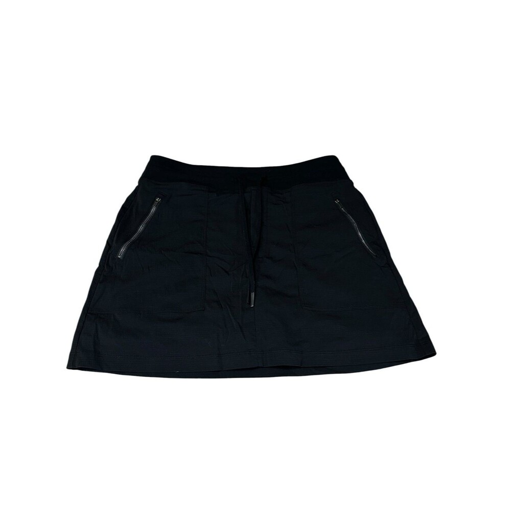 Athleta Black Athletic Skort Size 10 Built In Shorts Zip Pockets Golf Tennis